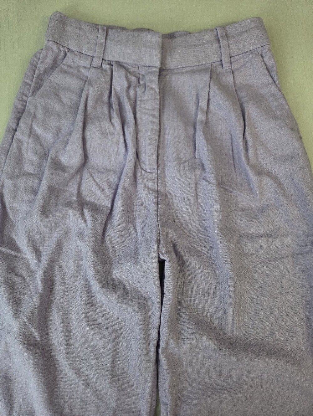 Abercrombie And Fitch A&F Sloane Linen-Blend Tailored Wide Leg Pant - Picture 3 of 12
